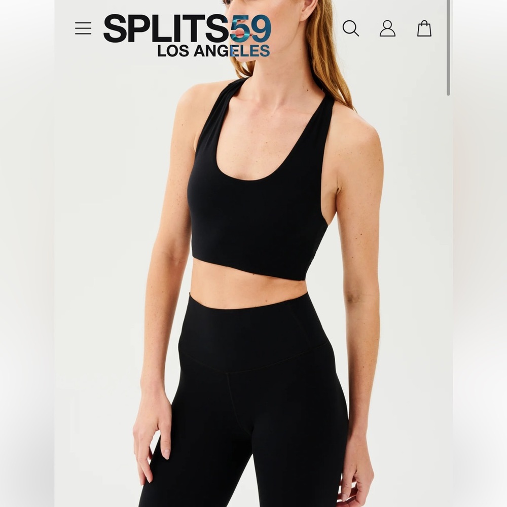 NWT Splits59 black air weight bra